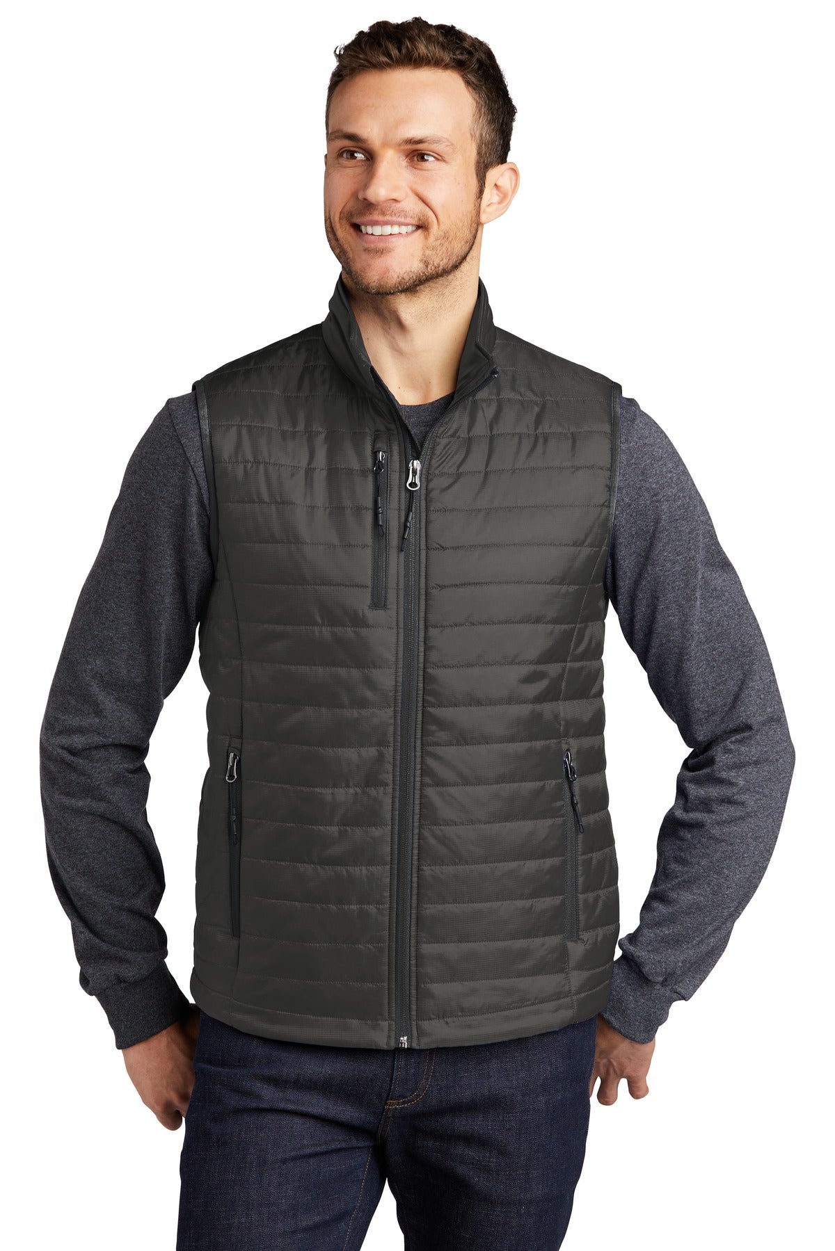 Port Authority  Packable Puffy Vest J851 - Sterling Grey/ Graphite