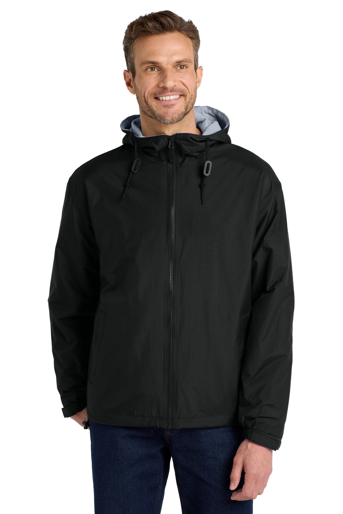 Port Authority Team Jacket.  JP56 - Black/ Light Oxford