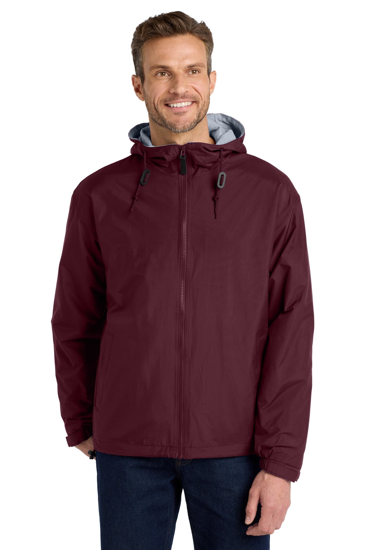 Port Authority Team Jacket.  JP56 - Maroon/ Light Oxford