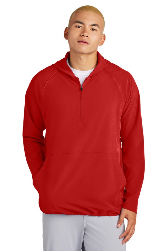 Sport-Tek Repeat 1/2-Zip Long Sleeve Hooded Jacket JST488 - Deep Red