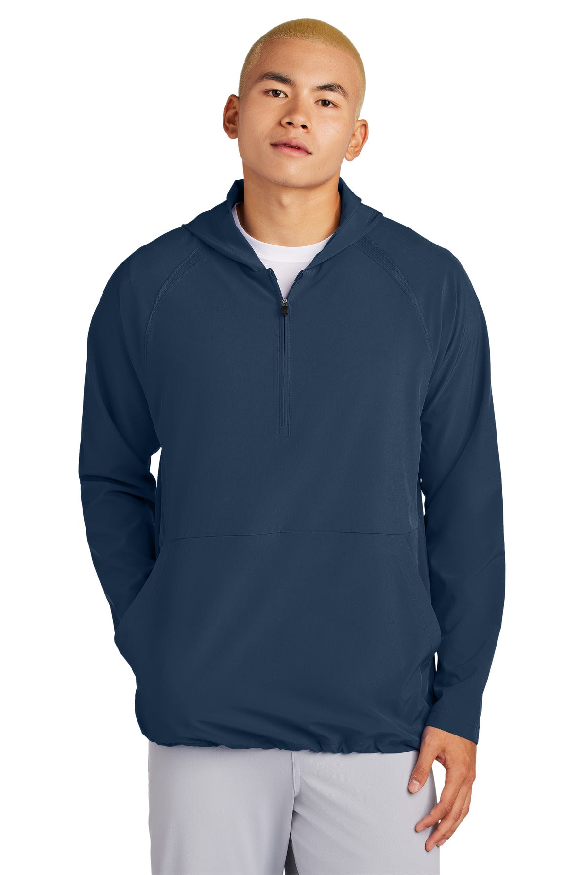 Sport-Tek Repeat 1/2-Zip Long Sleeve Hooded Jacket JST488 - True Navy