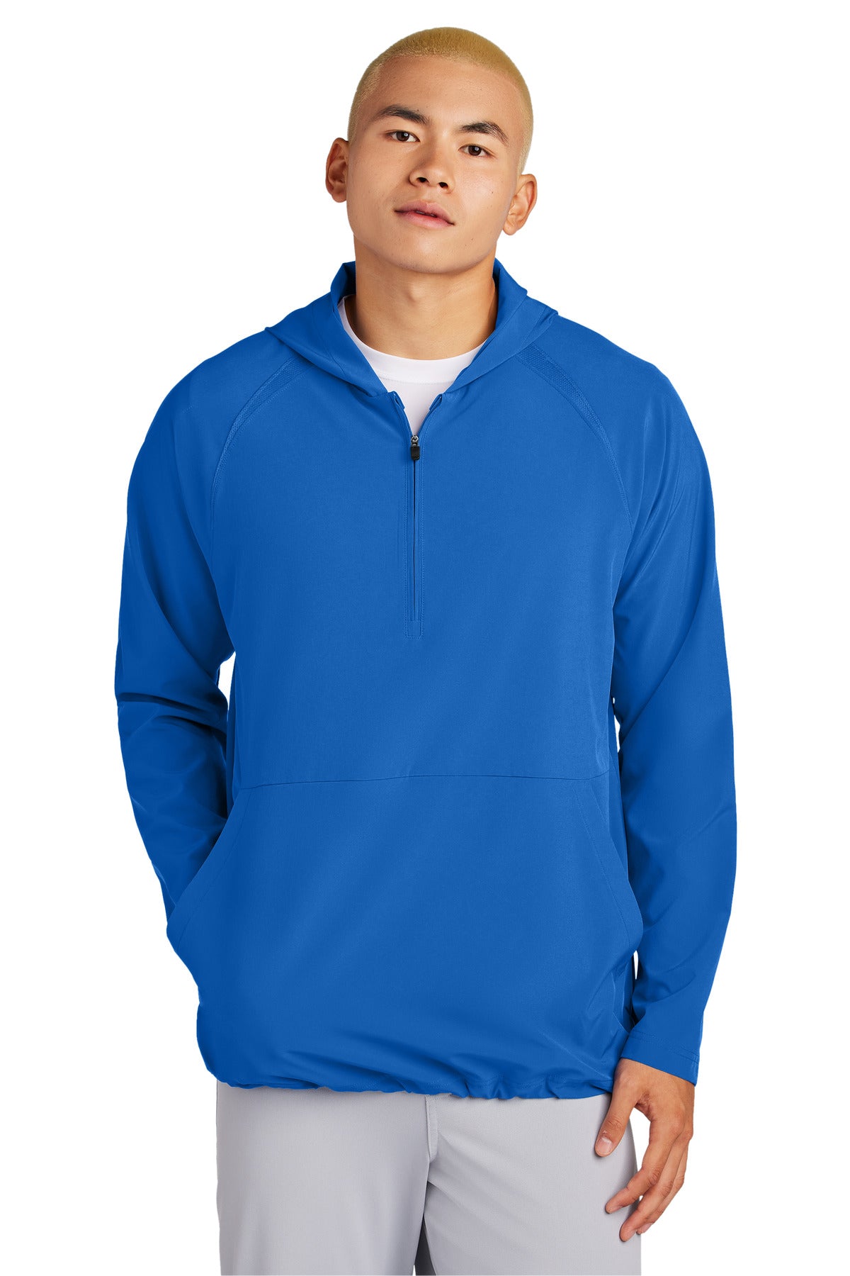 Sport-Tek Repeat 1/2-Zip Long Sleeve Hooded Jacket JST488 - True Royal