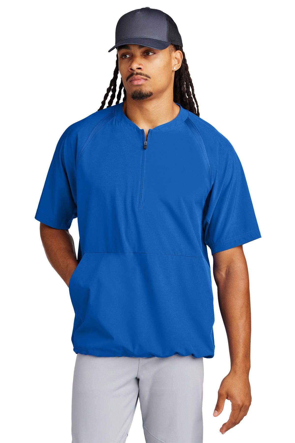 Sport-Tek Repeat 1/2-Zip Short Sleeve Jacket JST489 - True Royal