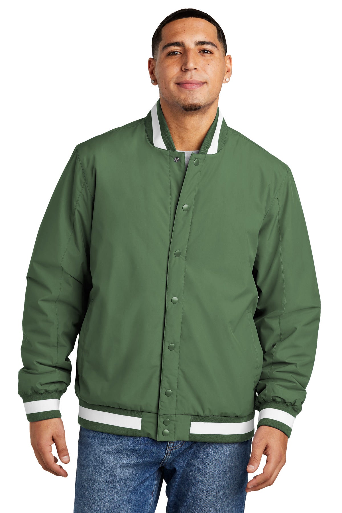 Sport-Tek Insulated Varsity Jacket JST58 - Forest Green