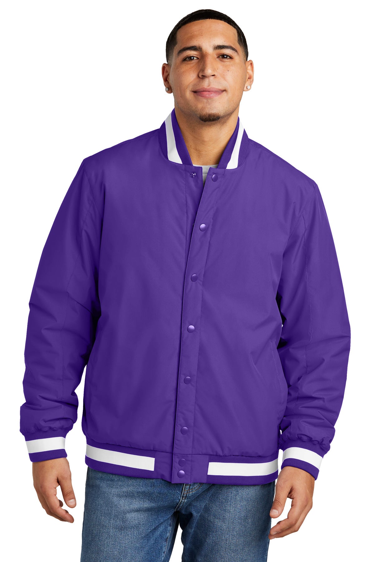Sport-Tek Insulated Varsity Jacket JST58 - Purple