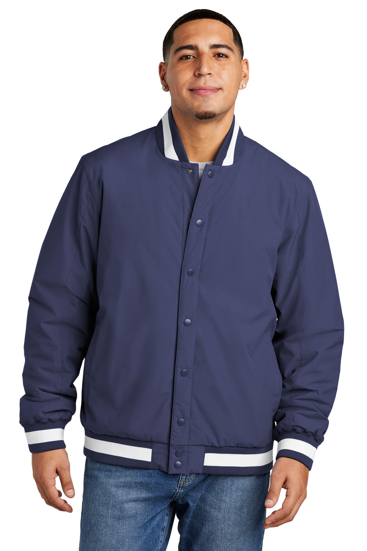 Sport-Tek Insulated Varsity Jacket JST58 - True Navy