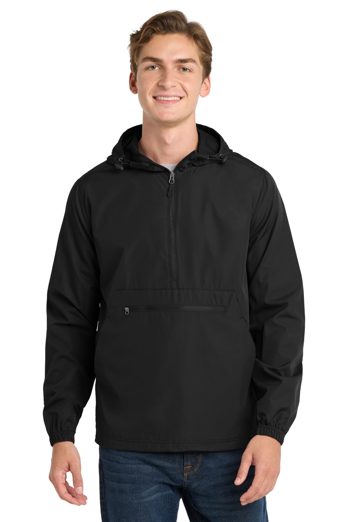 Sport-Tek  Packable Anorak. JST66 - Black