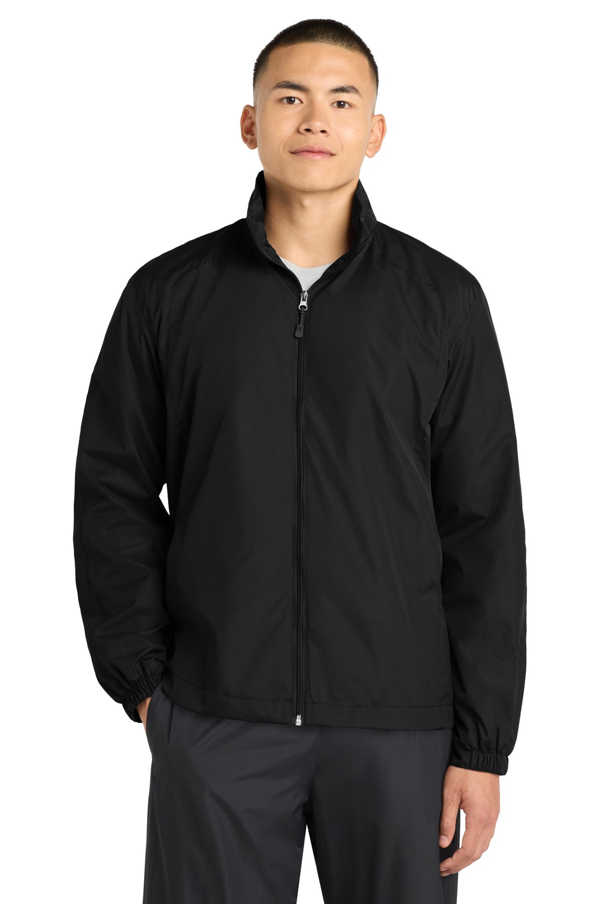 Sport-Tek Full-Zip Wind Jacket. JST70 - Black