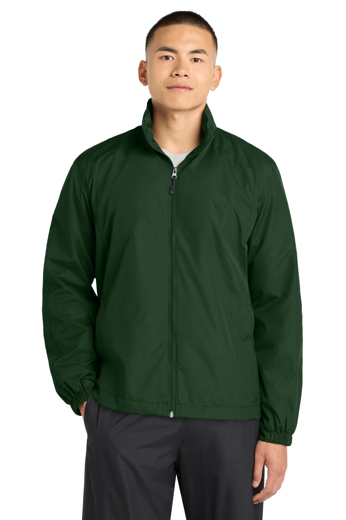 Sport-Tek Full-Zip Wind Jacket. JST70 - Forest Green