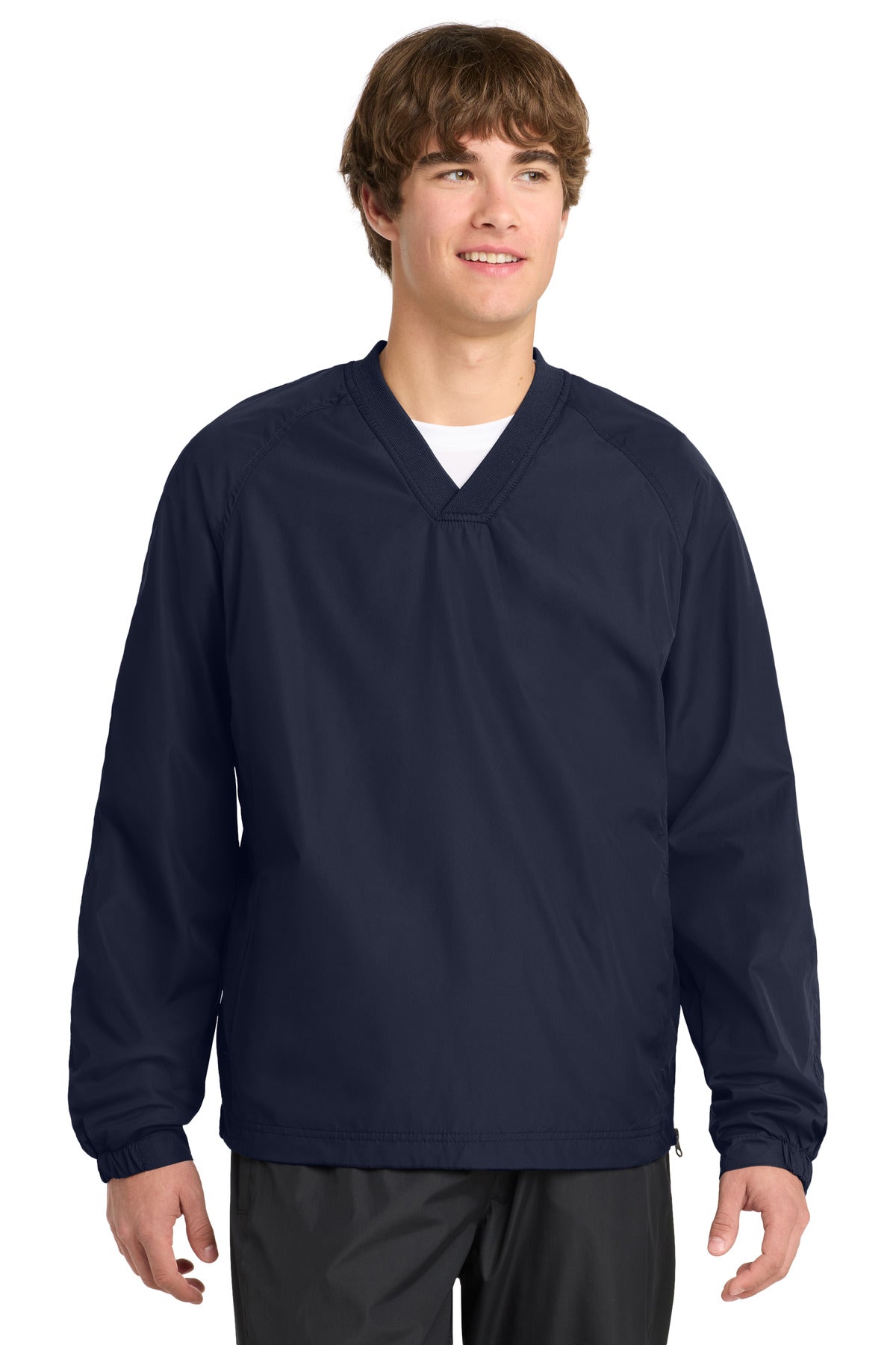 Sport-Tek V-Neck Raglan Wind Shirt. JST72 - True Navy