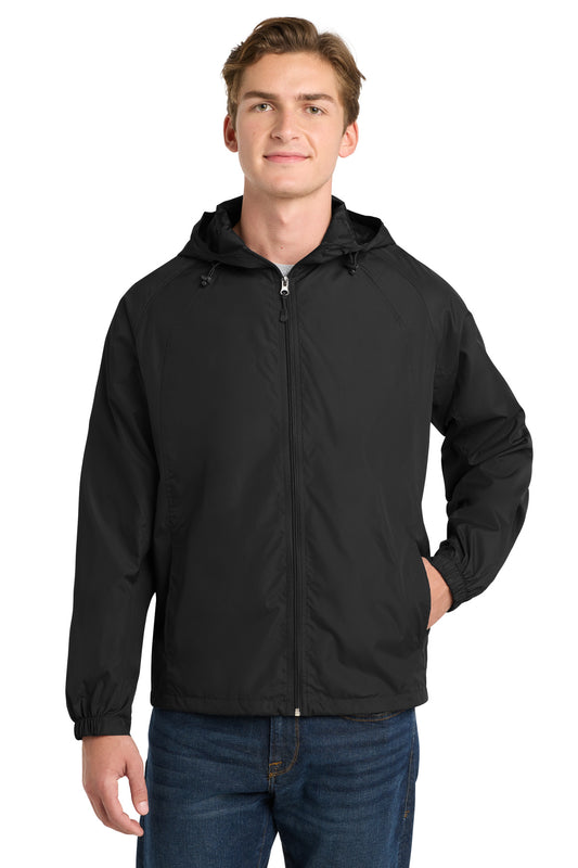 Sport-Tek Hooded Raglan Jacket. JST73 - Black