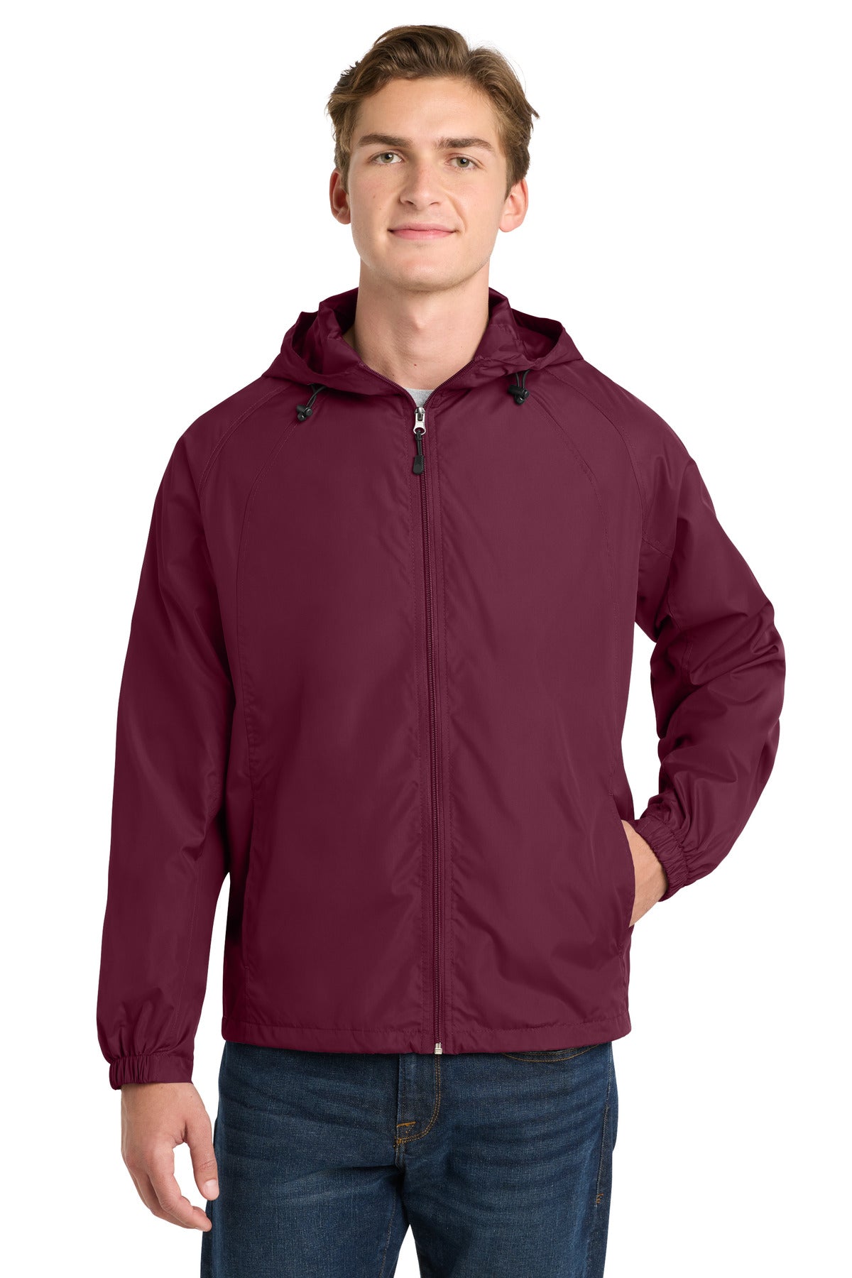 Sport-Tek Hooded Raglan Jacket. JST73 - Maroon