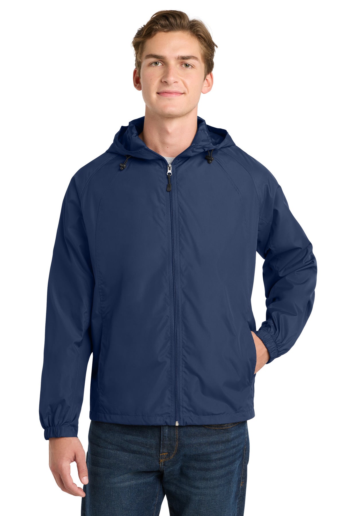Sport-Tek Hooded Raglan Jacket. JST73 - True Navy