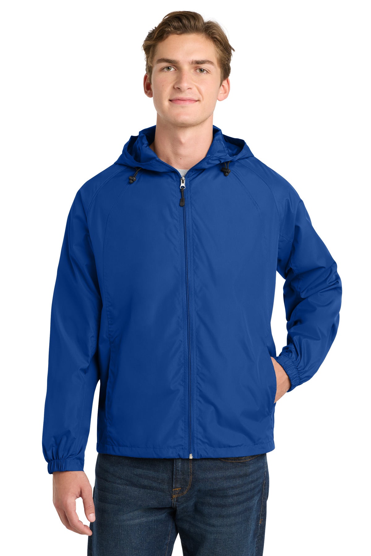 Sport-Tek Hooded Raglan Jacket. JST73 - True Royal