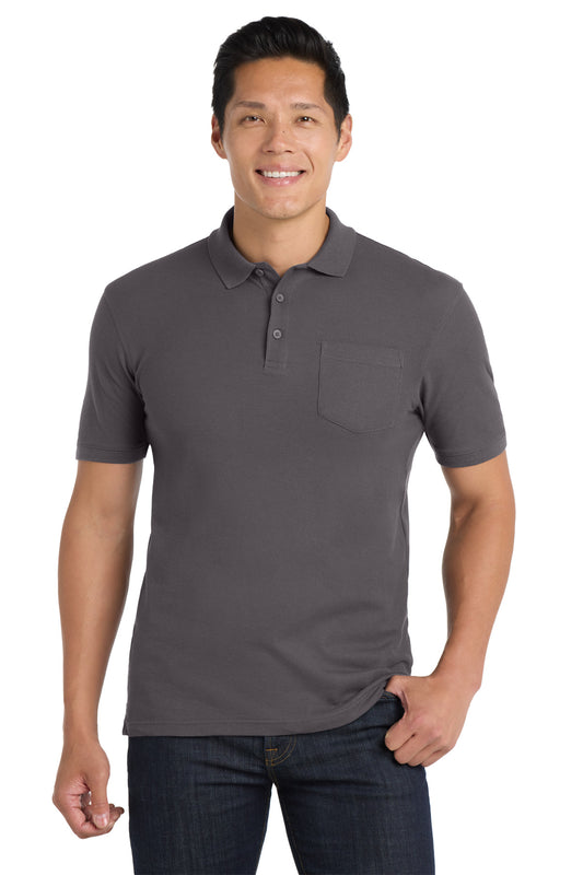 Port Authority Core Classic Pique Pocket Polo. K100P - Graphite