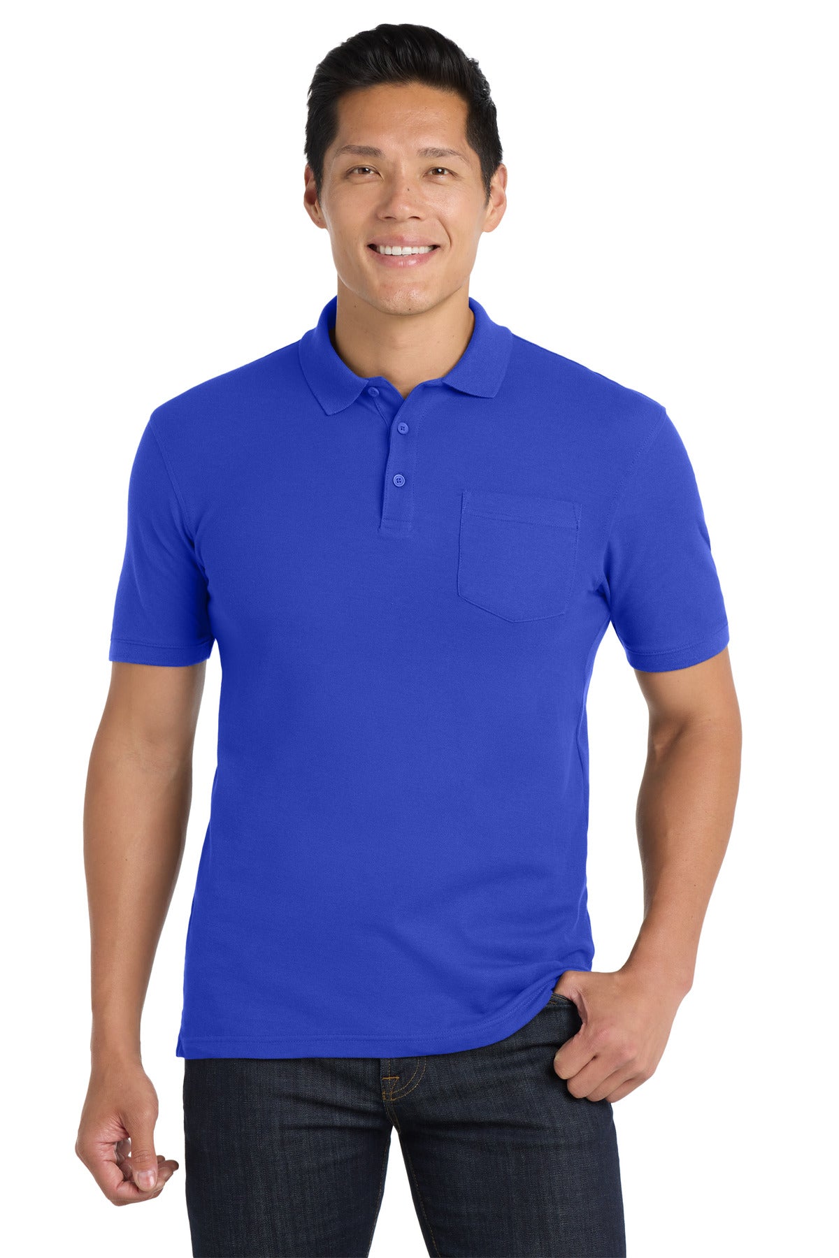 Port Authority Core Classic Pique Pocket Polo. K100P - True Royal