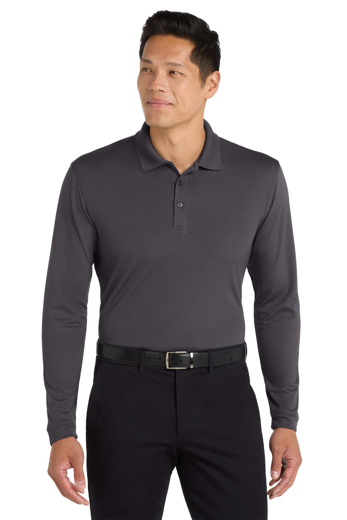 Port Authority  Dry Zone  UV Micro-Mesh Long Sleeve Polo K110LS - Graphite