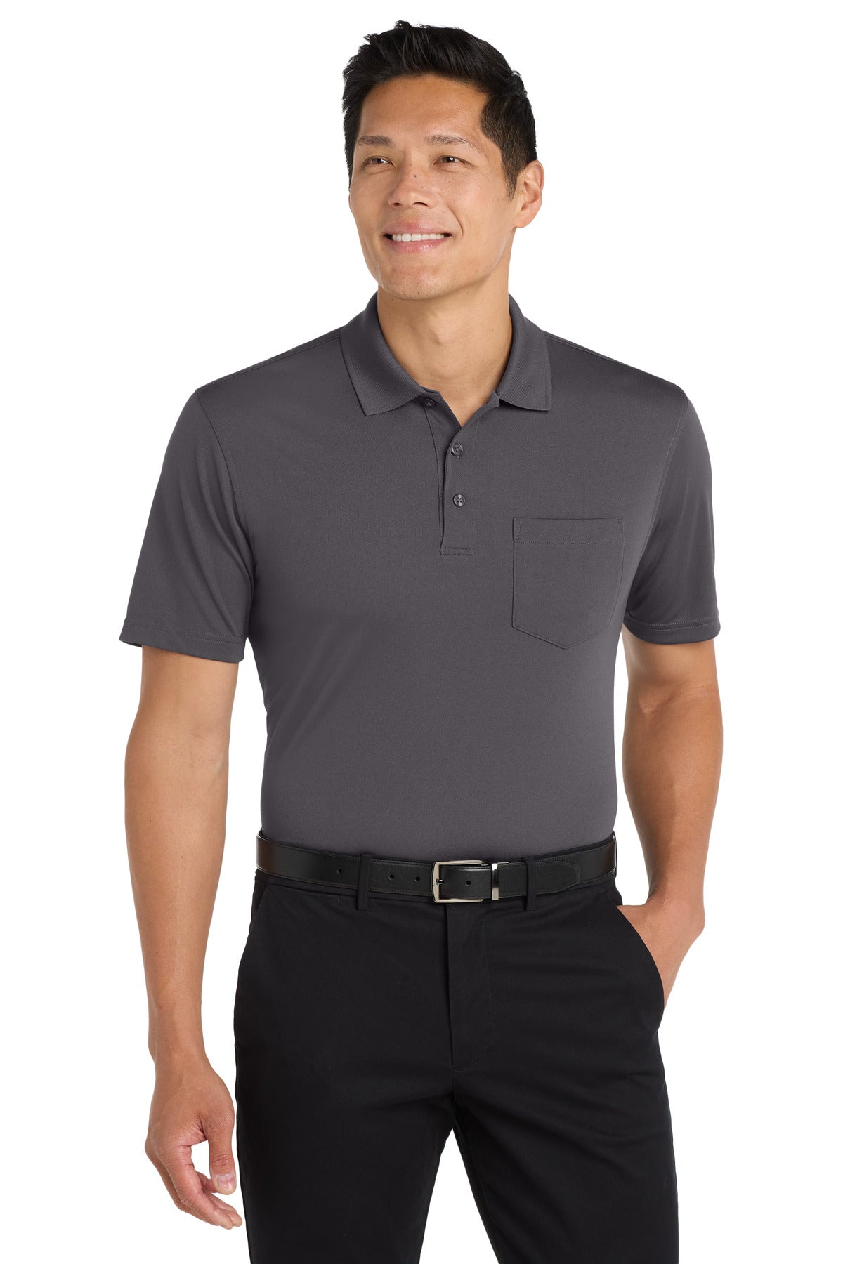 Port Authority Dry Zone UV Micro-Mesh Pocket Polo. K110P - Graphite