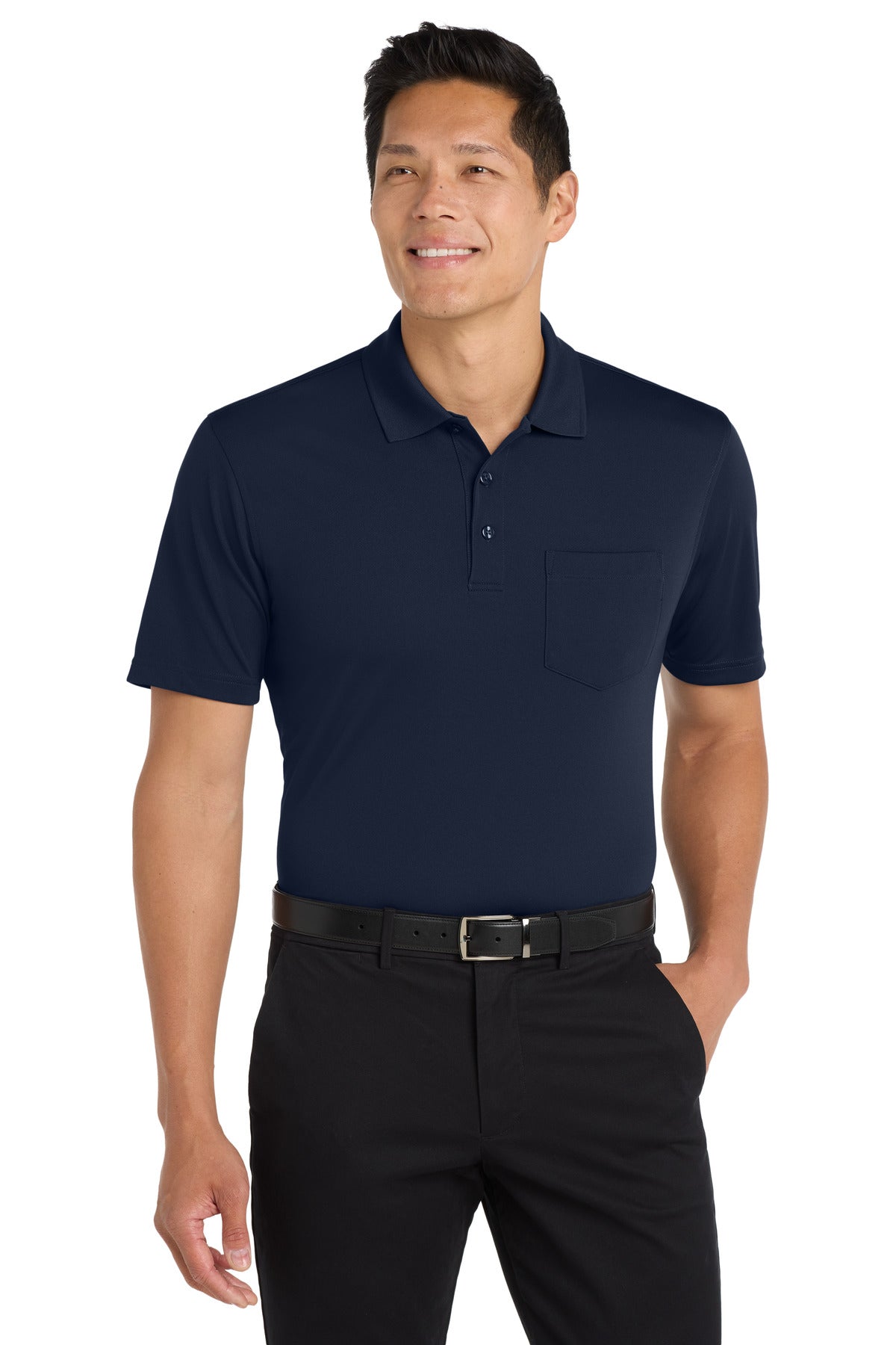 Port Authority Dry Zone UV Micro-Mesh Pocket Polo. K110P - River Blue Navy