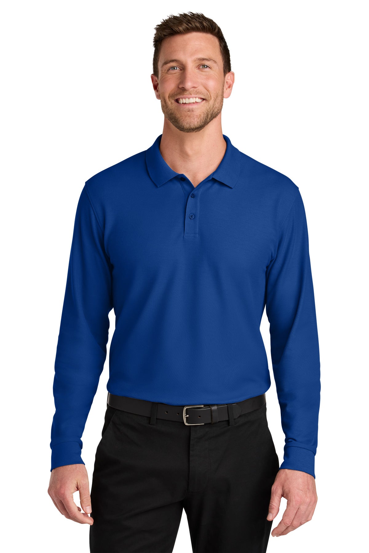 Port Authority Wearever Signature Pique Long Sleeve Polo K200LS - True Royal
