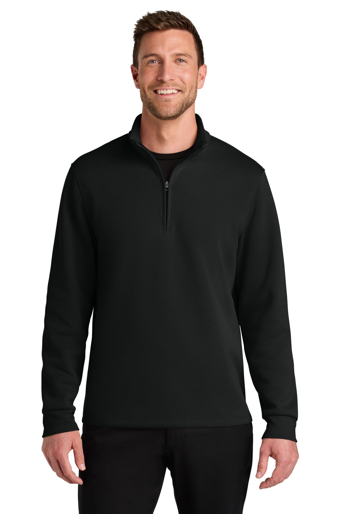 Port Authority Wearever Signature Double Pique 1/4-Zip K210 - Deep Black