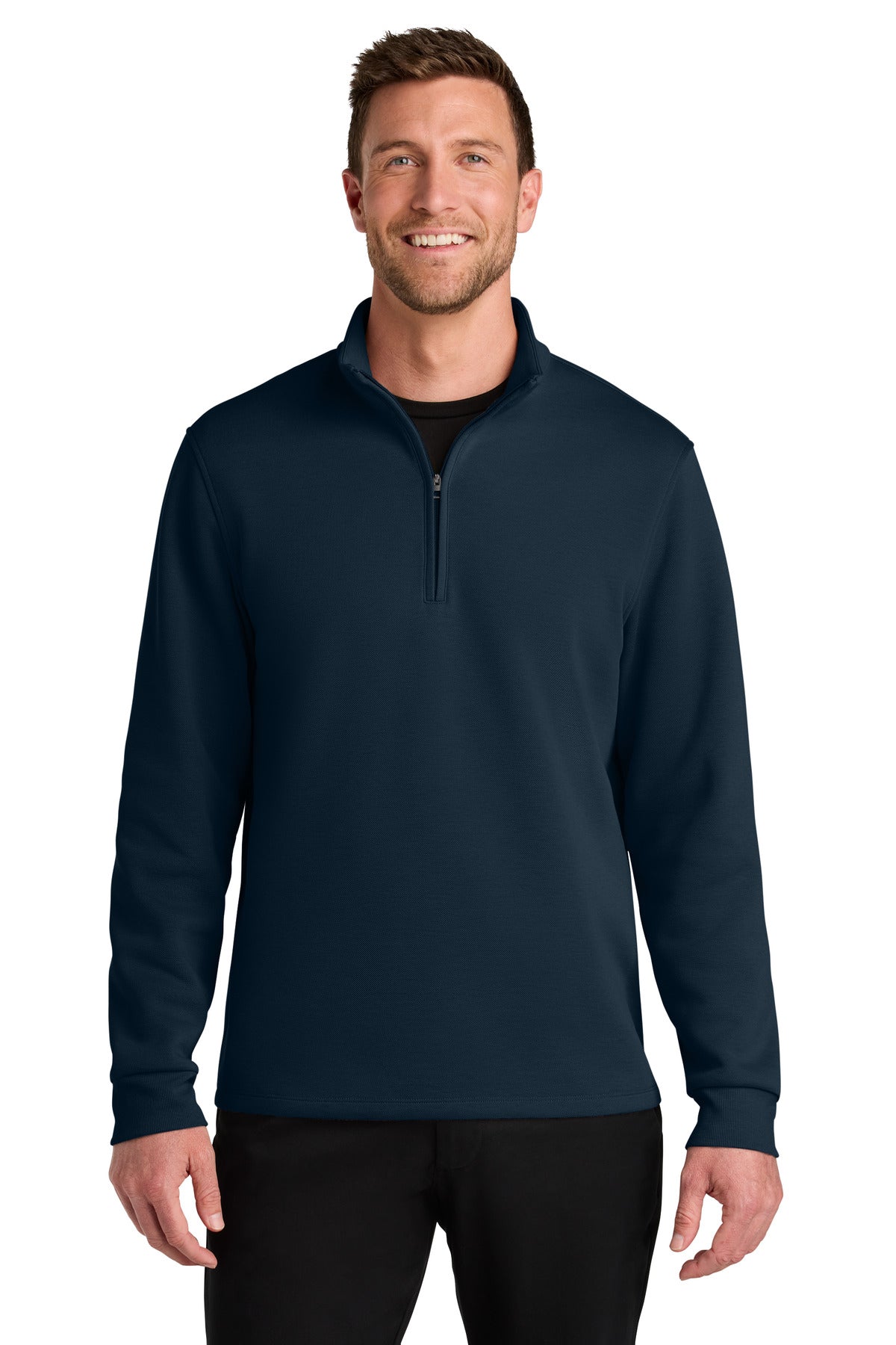 Port Authority Wearever Signature Double Pique 1/4-Zip K210 - River Blue Navy