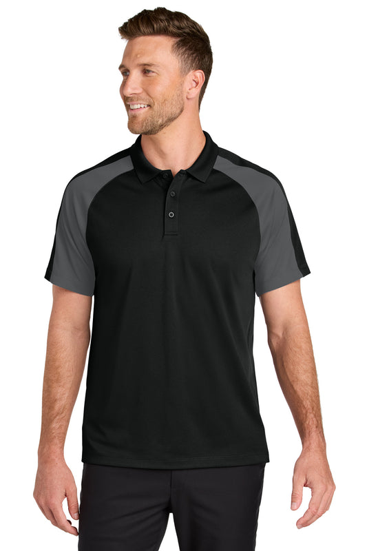 Port Authority Wearever Performance Pique Colorblock Polo K247 - Deep Black/ Storm Grey