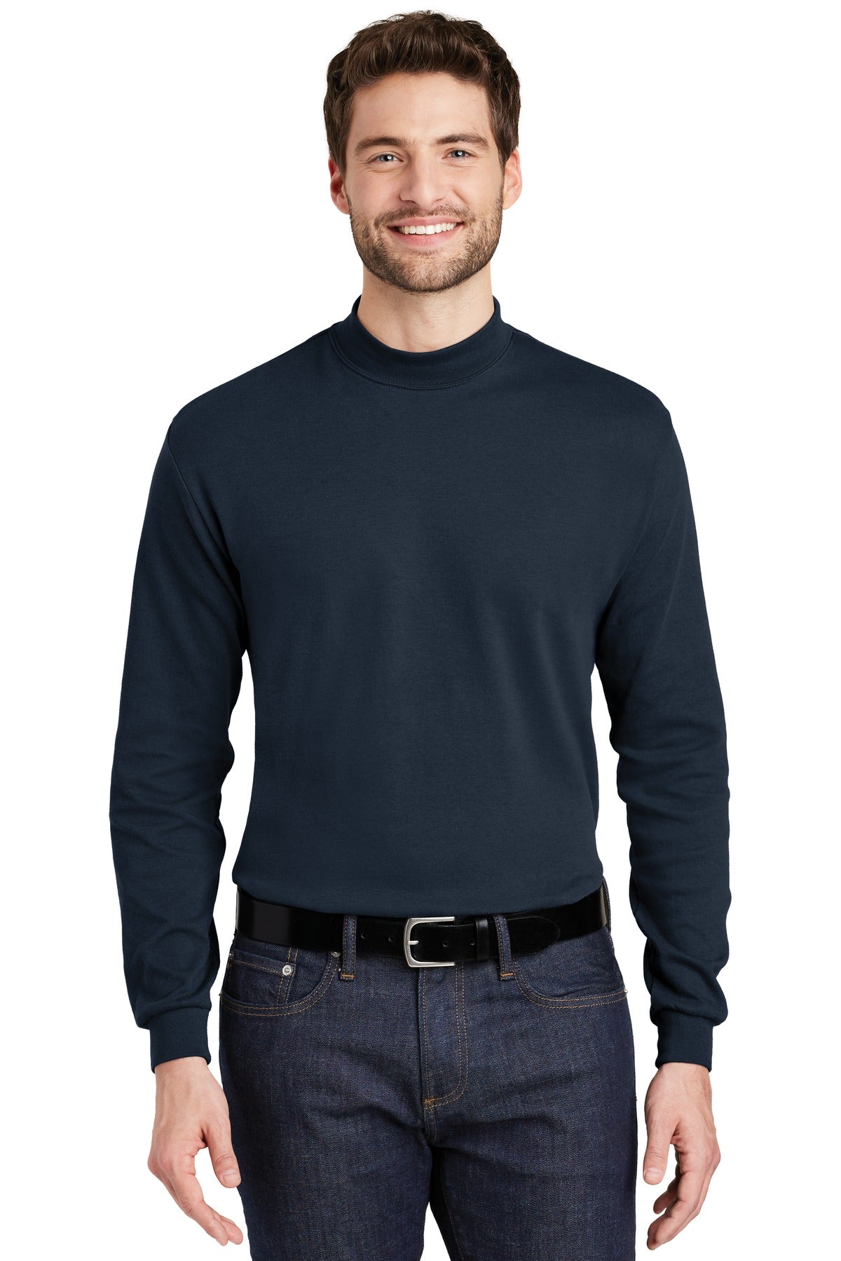 Port Authority Interlock Knit Mock Turtleneck.  K321 - Navy