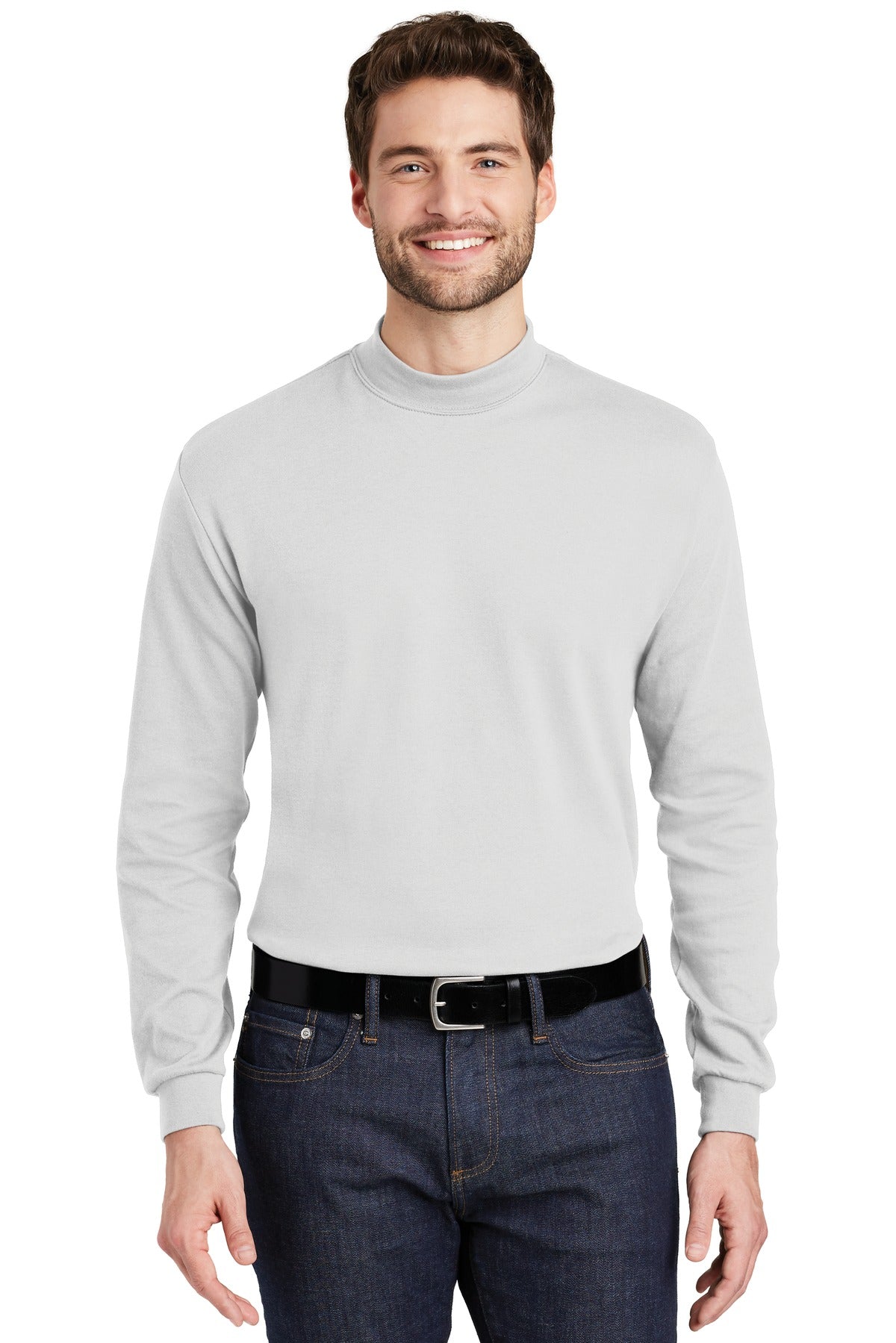 Port Authority Interlock Knit Mock Turtleneck.  K321 - White