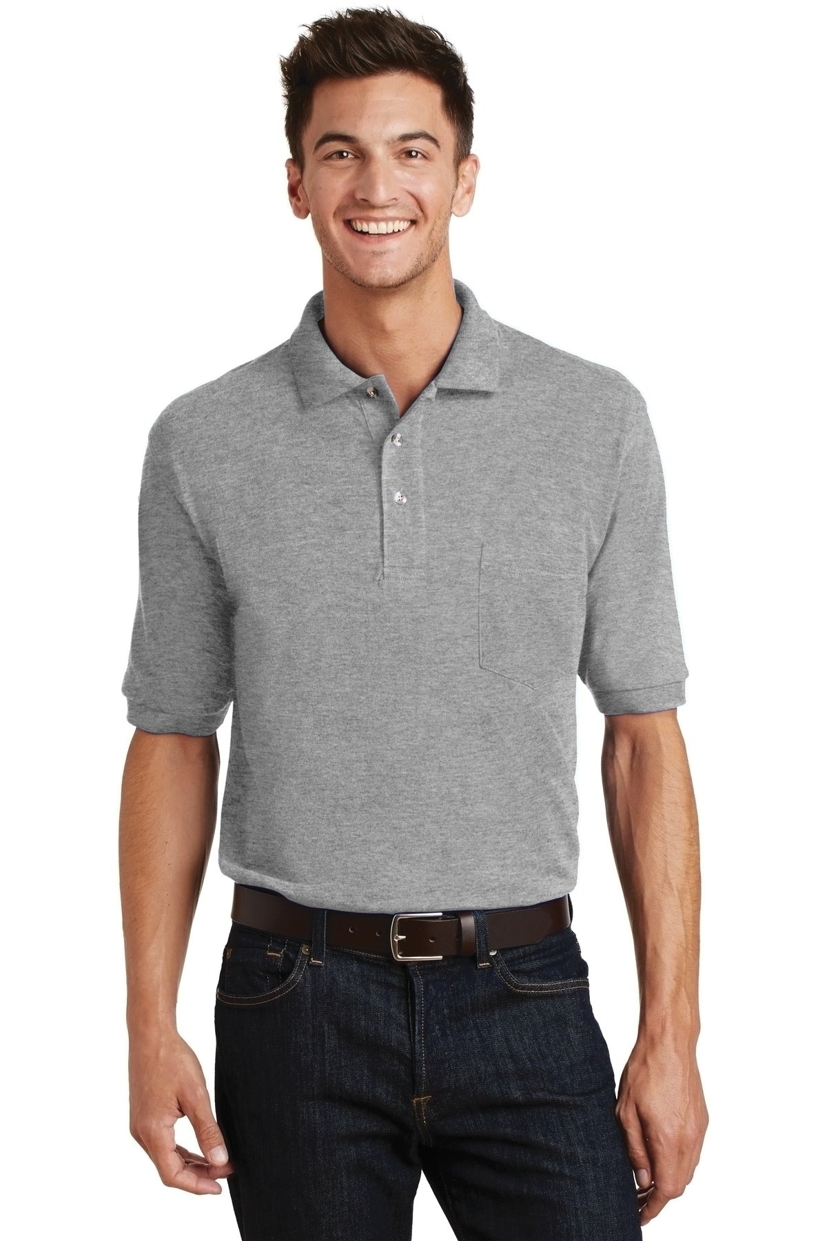 Port Authority Heavyweight Cotton Pique Polo with Pocket.  K420P - Oxford