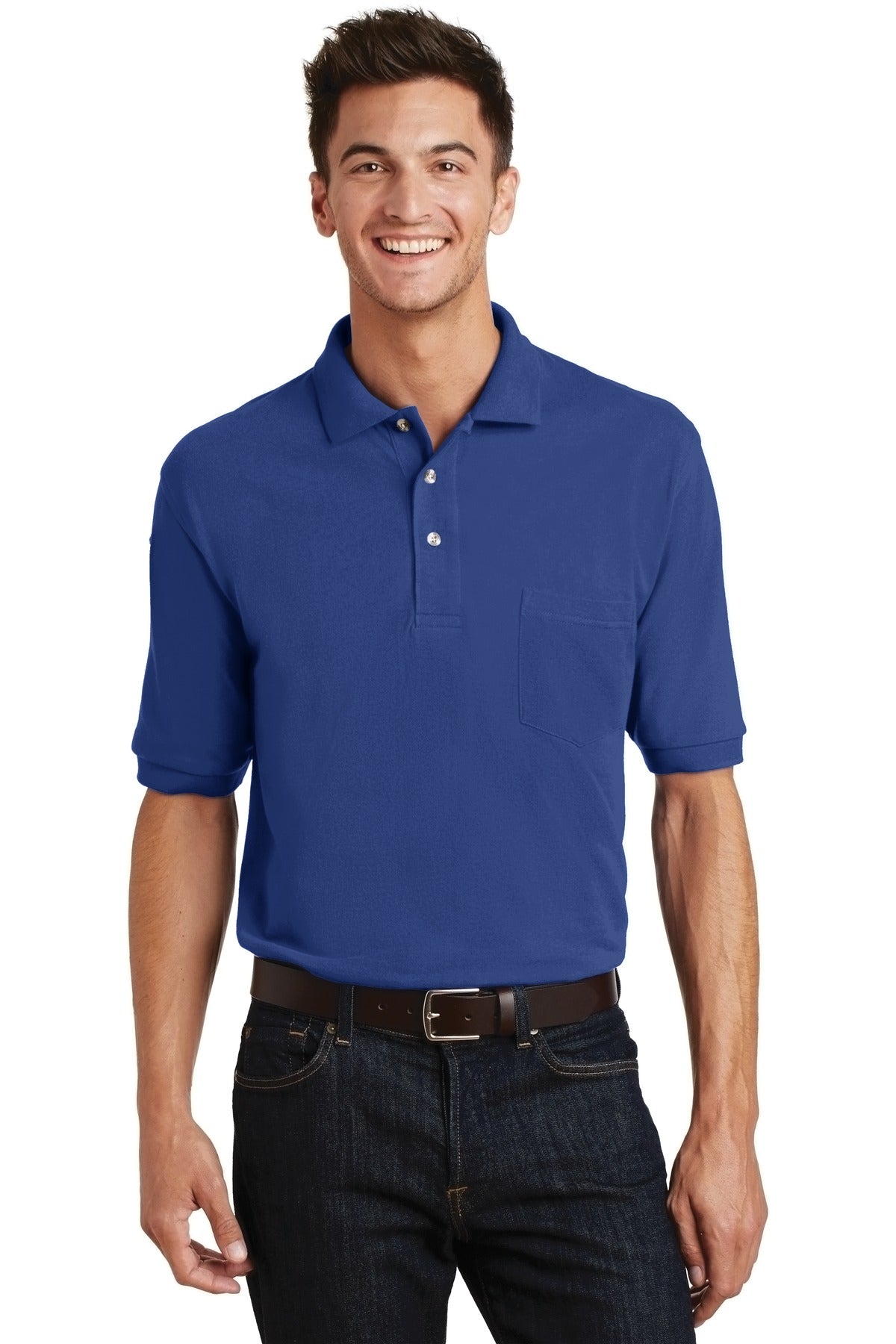 Port Authority Heavyweight Cotton Pique Polo with Pocket.  K420P - Royal