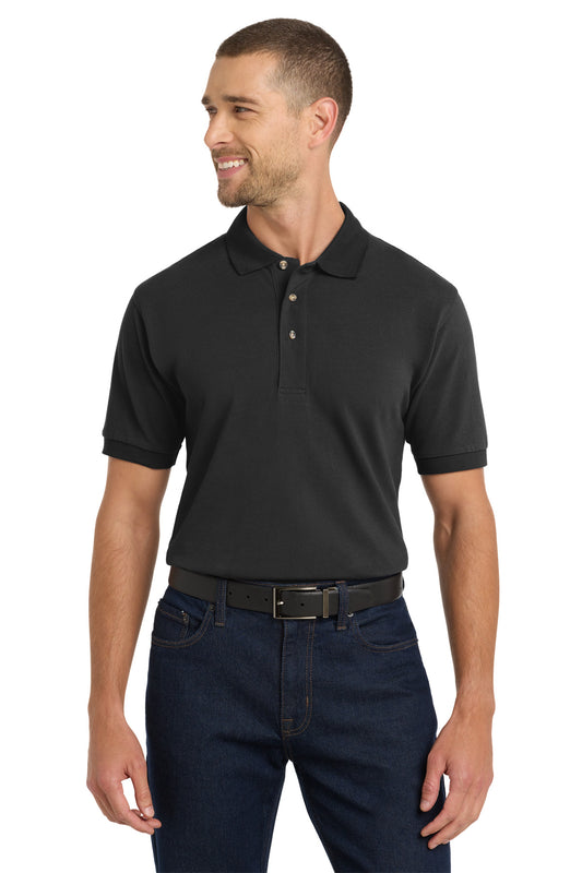 Port Authority Heavyweight Cotton Pique Polo.  K420 - Black