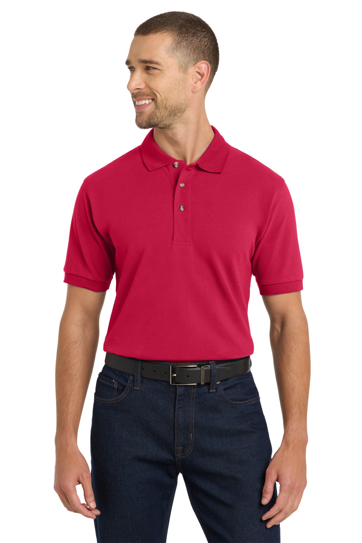 Port Authority Heavyweight Cotton Pique Polo.  K420 - Red