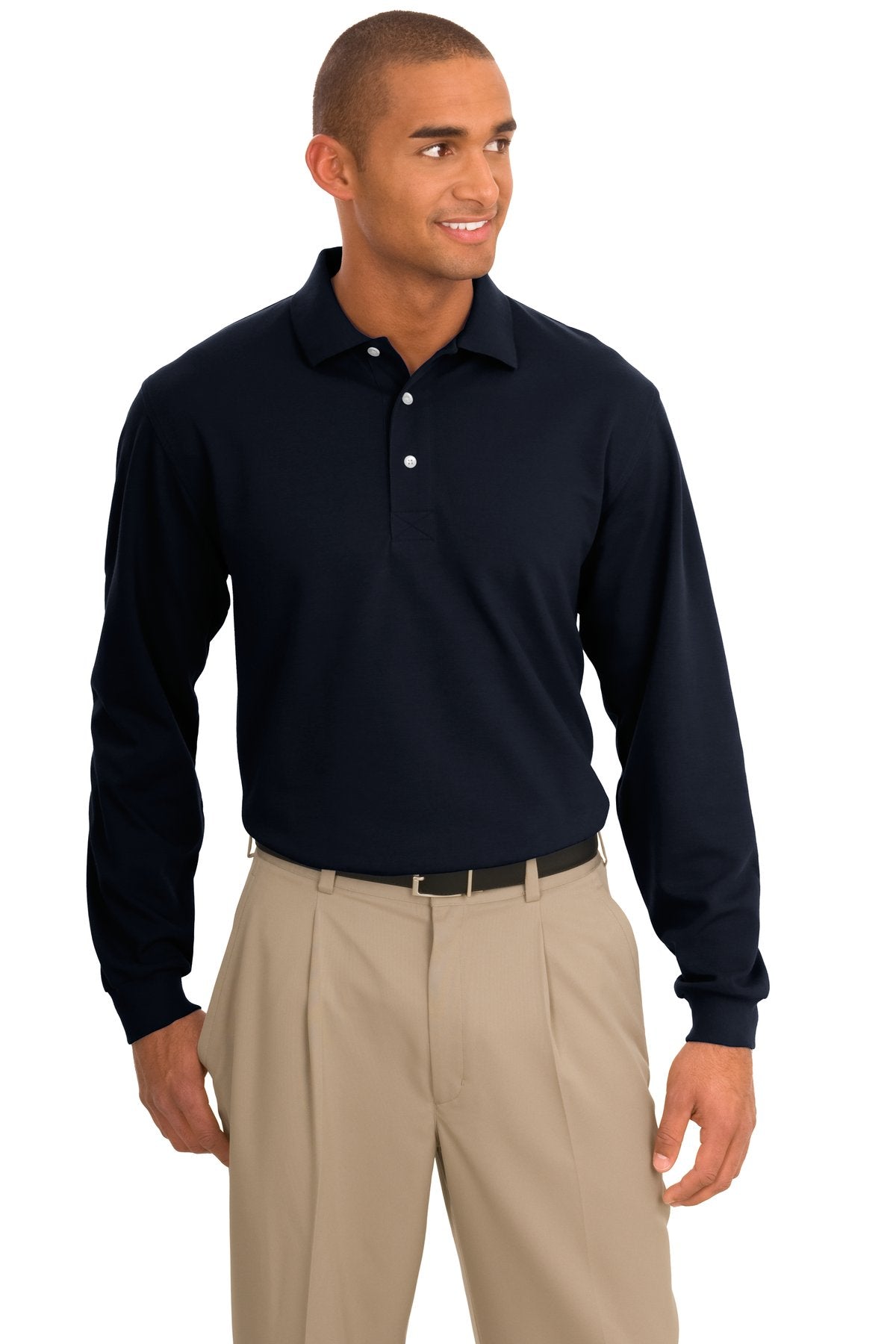 Port Authority Rapid Dry Long Sleeve Polo.  K455LS - Classic Navy
