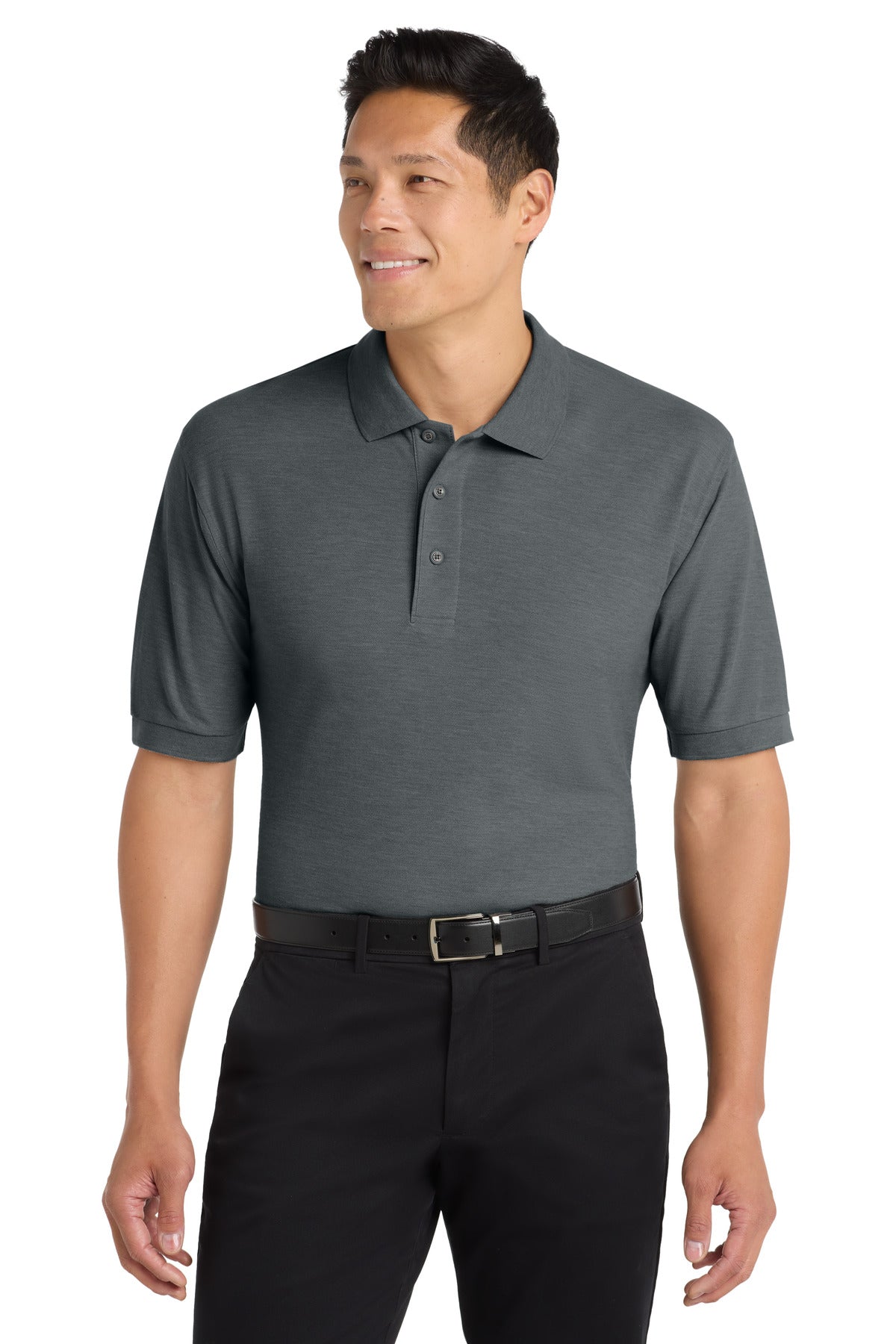 Port Authority Extended Size Silk Touch Polo K500ES - Steel Grey