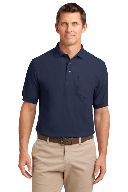 Port Authority Silk Touch Polo with Pocket.  K500P - Navy