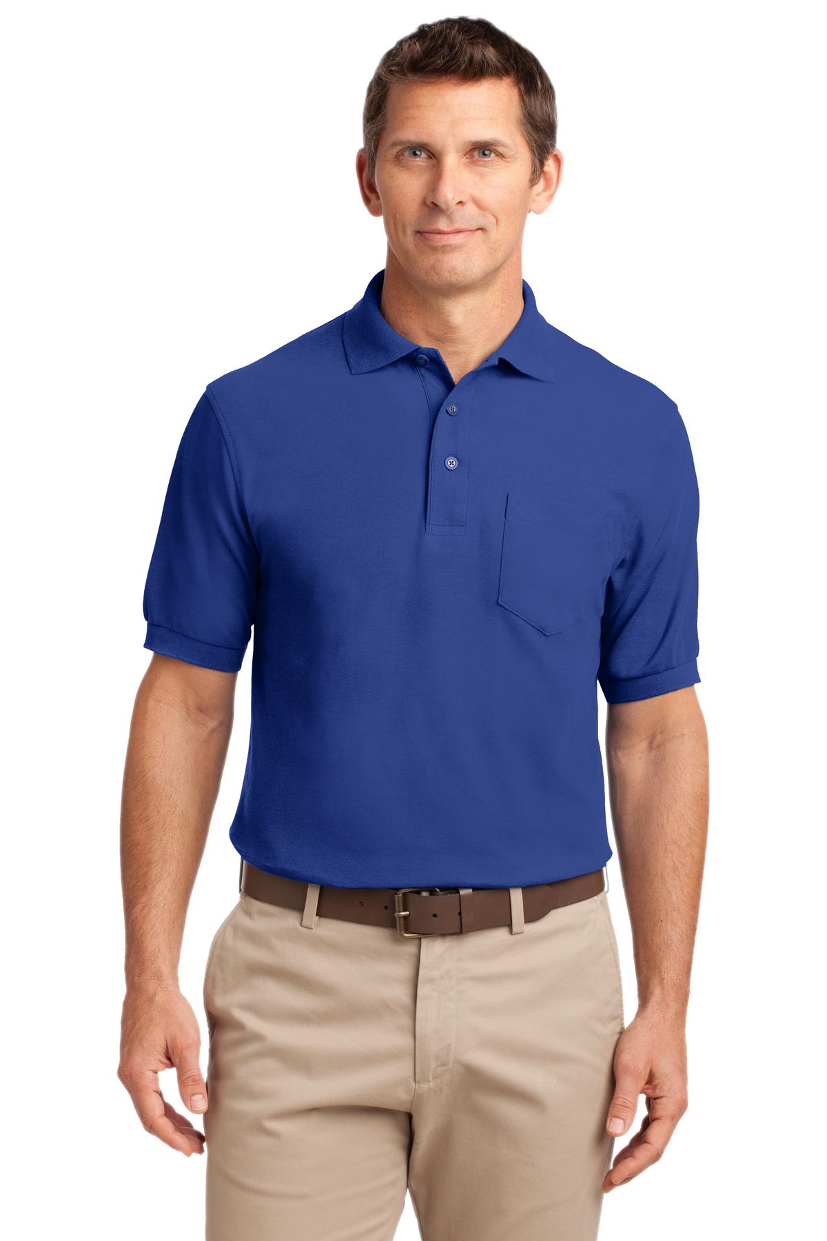 Port Authority Silk Touch Polo with Pocket.  K500P - Royal