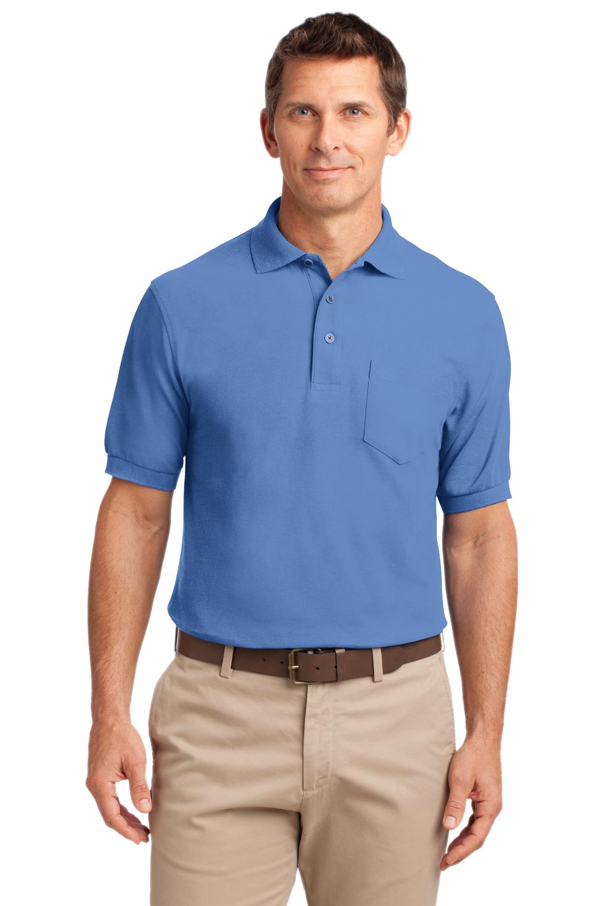 Port Authority Silk Touch Polo with Pocket.  K500P - Ultramarine Blue