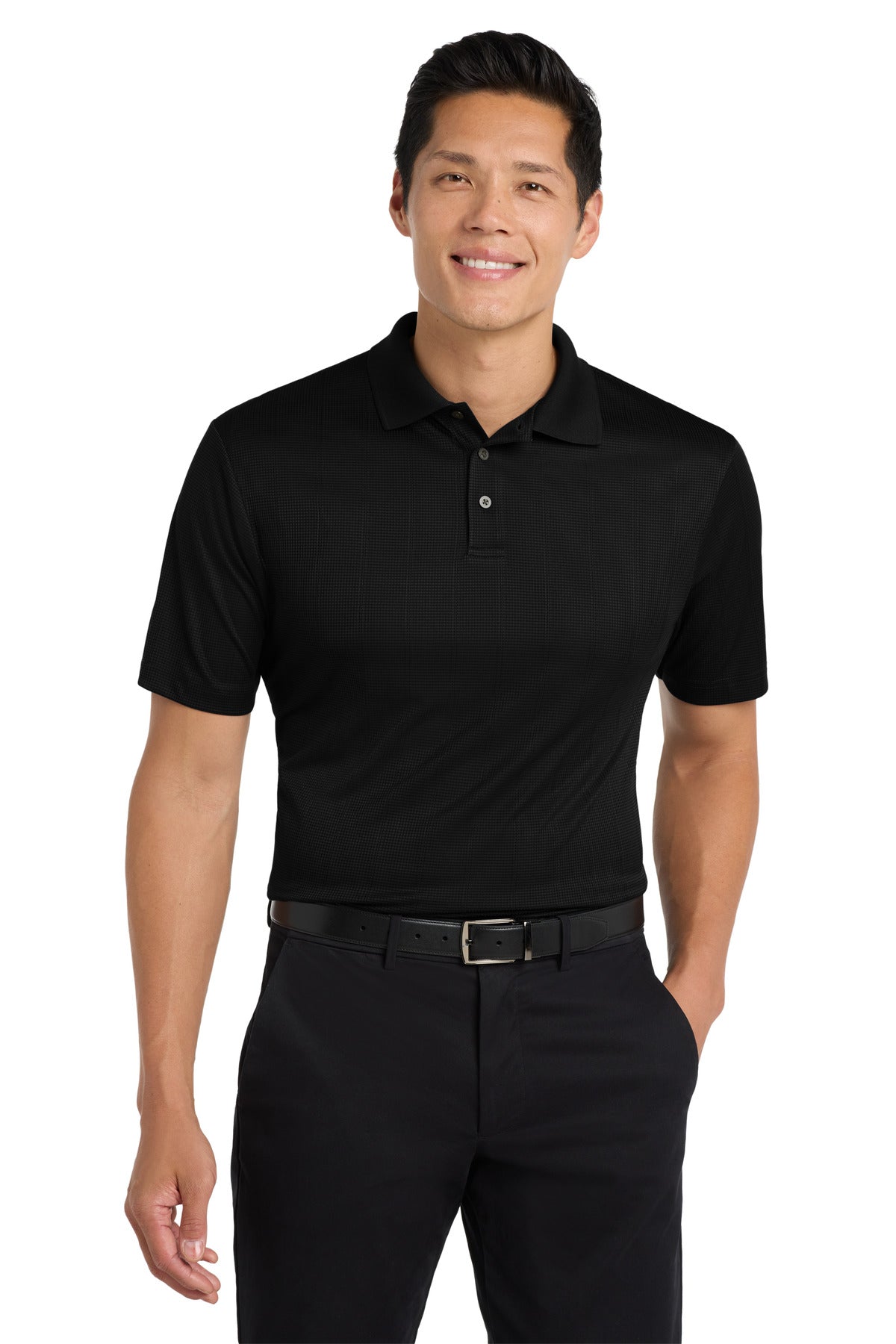 Port Authority Performance Fine Jacquard Polo. K528 - Black