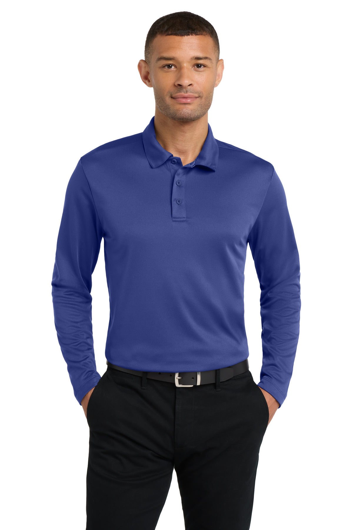 Port Authority Silk Touch Performance Long Sleeve Polo. K540LS - Royal