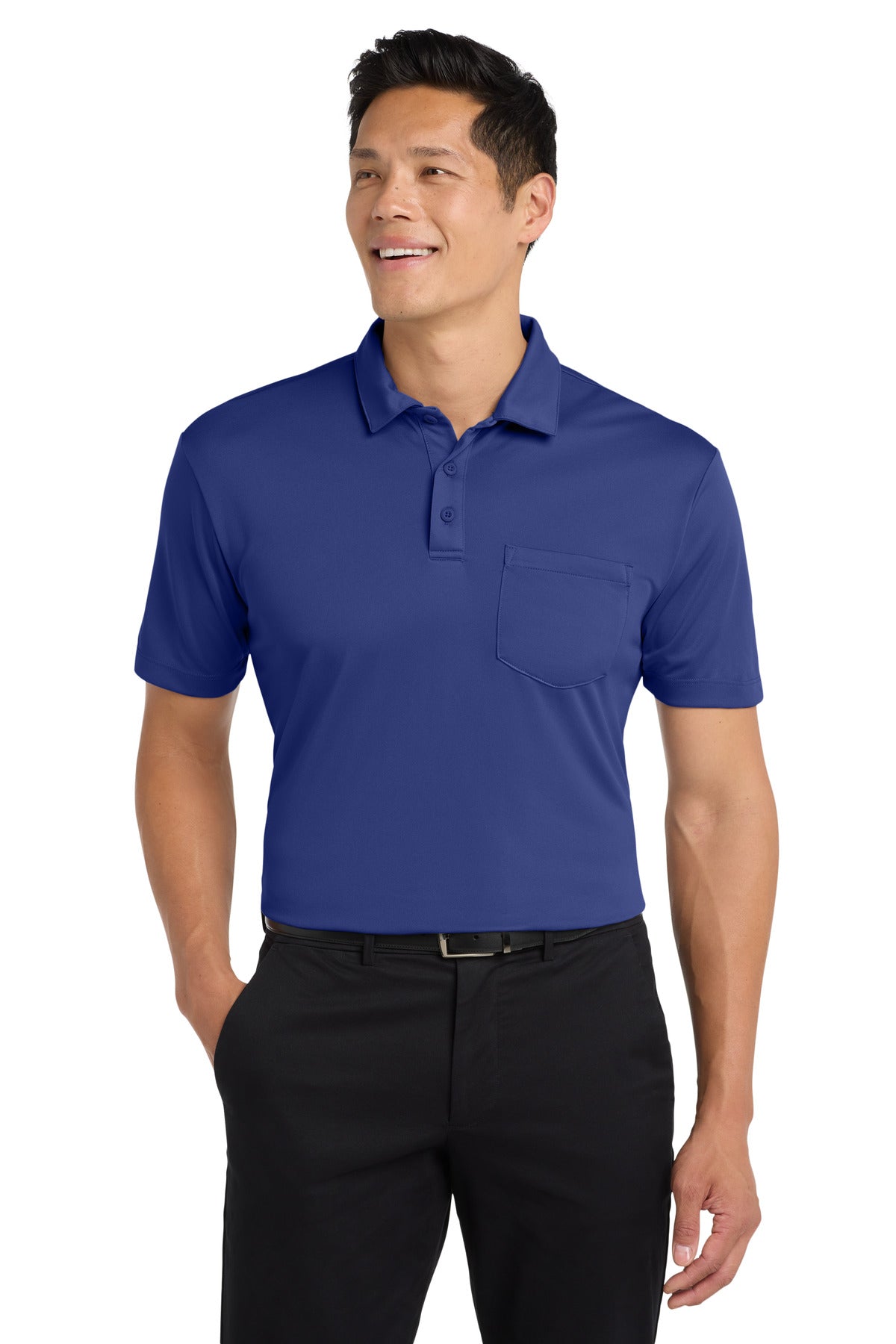 Port Authority Silk Touch Performance Pocket Polo. K540P - Royal