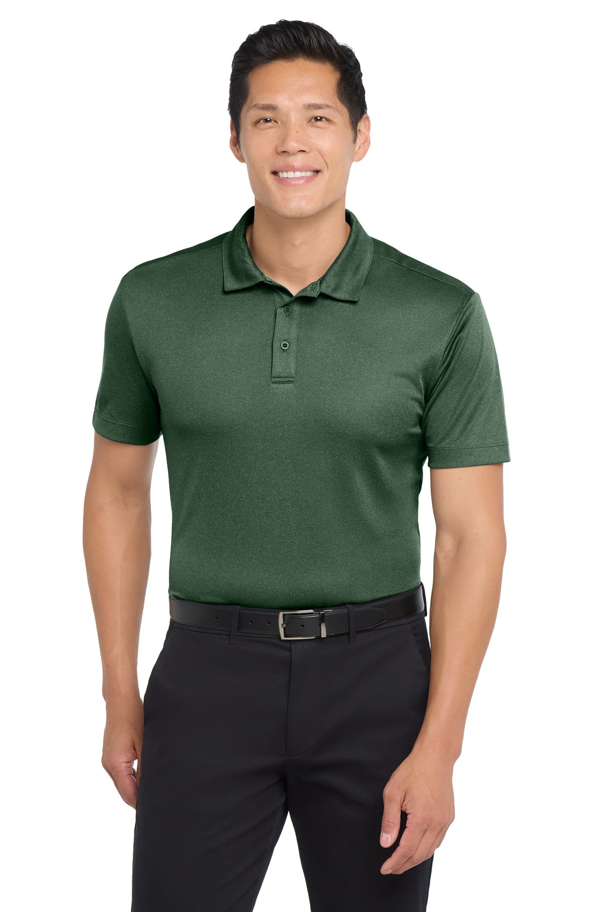 Port Authority  Heathered Silk Touch  Performance Polo. K542 - Green Glen Heather