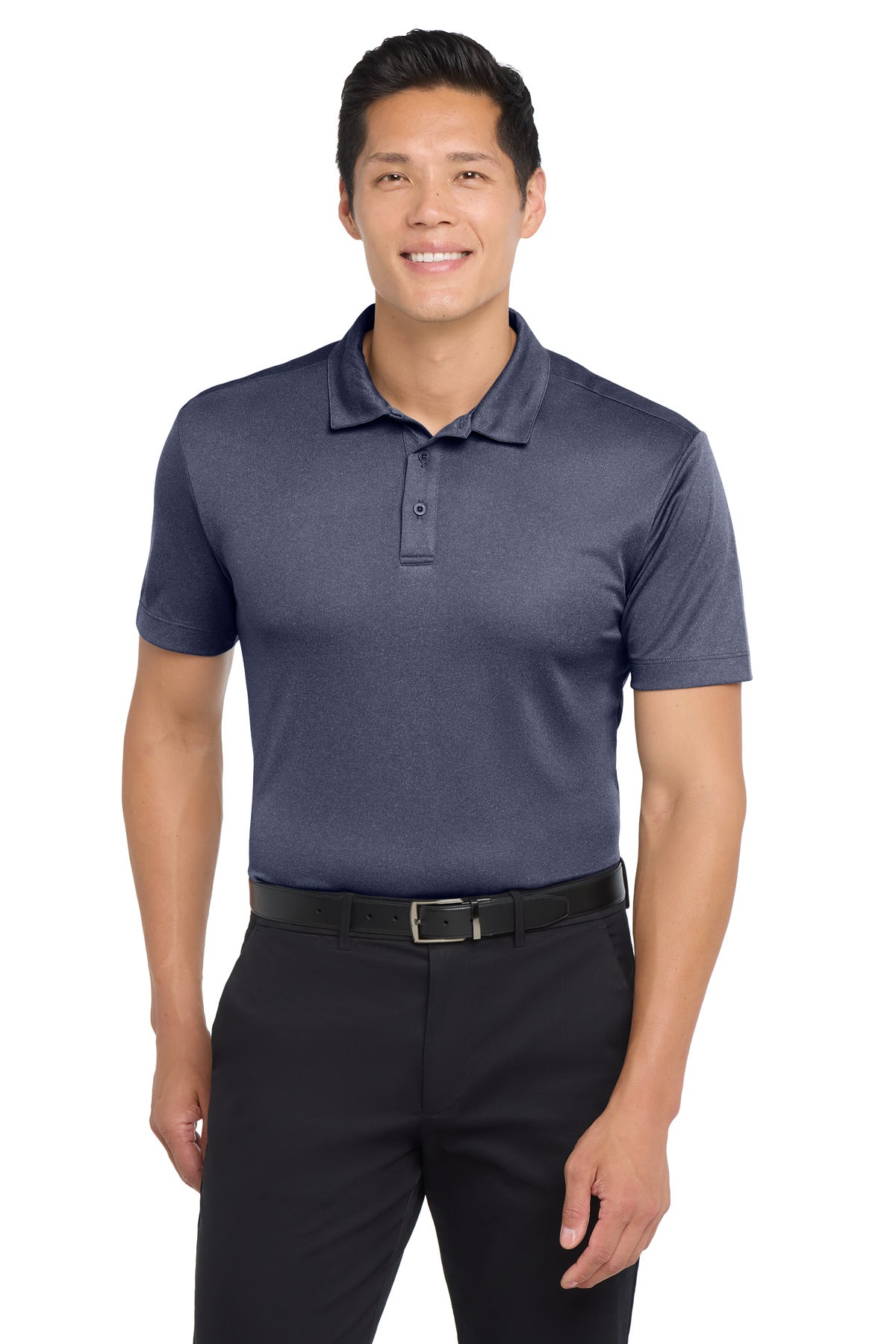 Port Authority  Heathered Silk Touch  Performance Polo. K542 - Navy Heather