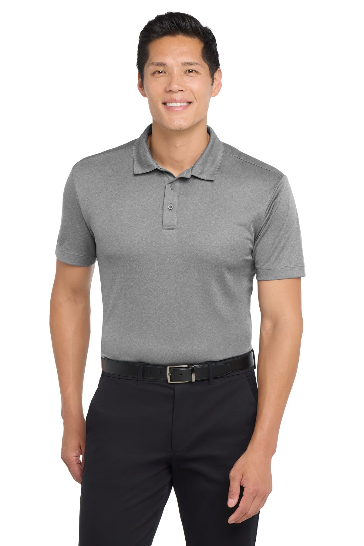 Port Authority  Heathered Silk Touch  Performance Polo. K542 - Shadow Grey Heather