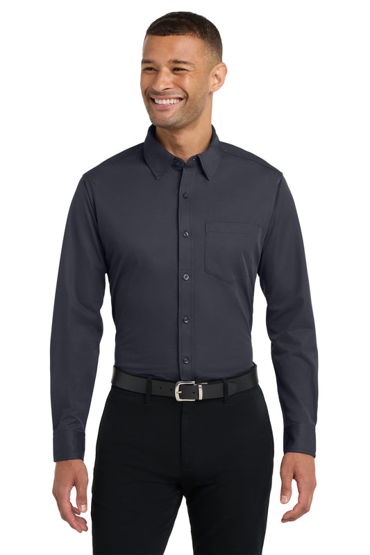Port Authority Dimension Knit Dress Shirt. K570 - Battleship Grey
