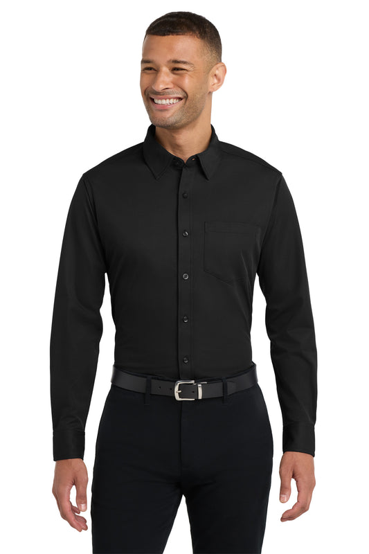 Port Authority Dimension Knit Dress Shirt. K570 - Black