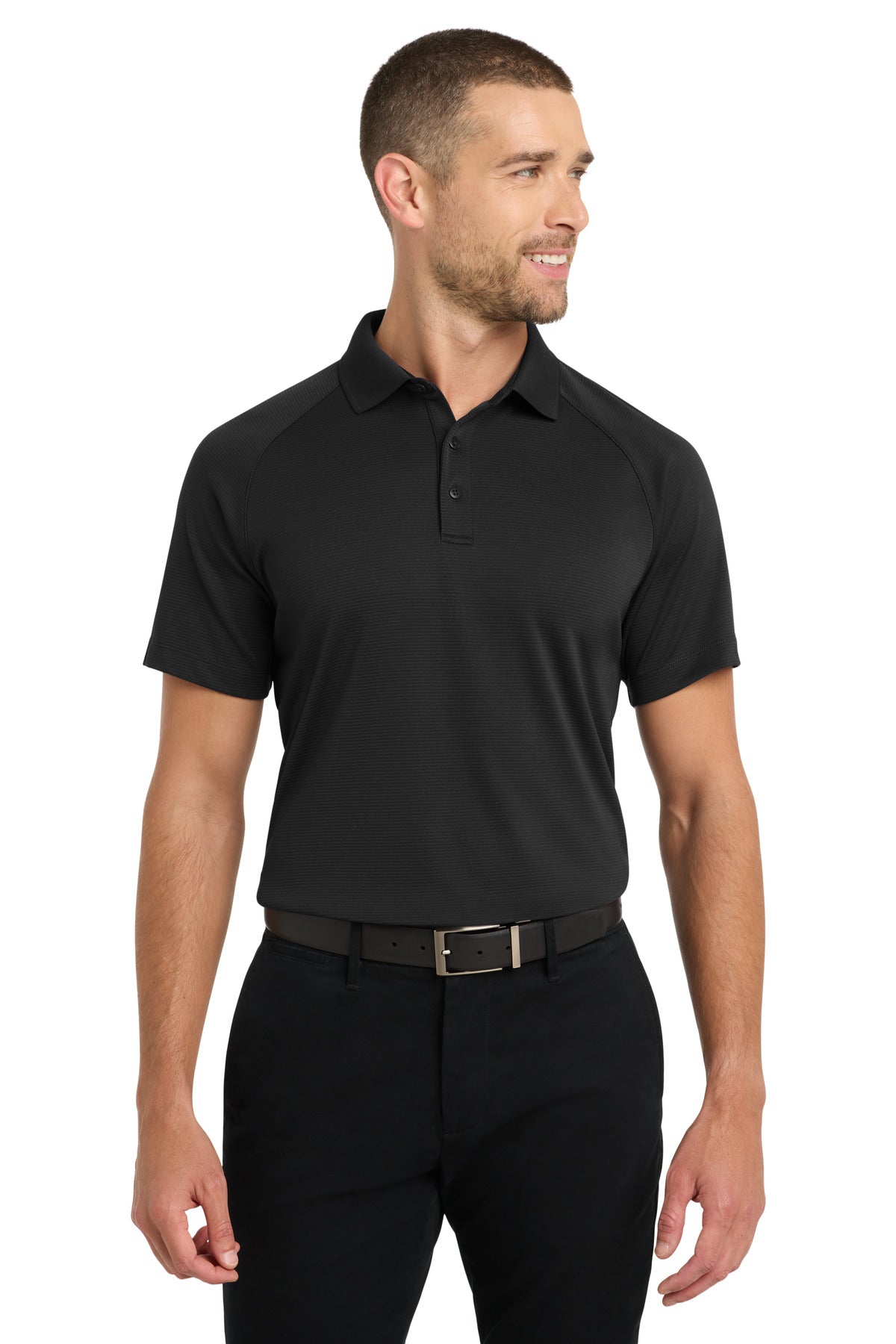 Port Authority Crossover Raglan Polo. K575 - Black