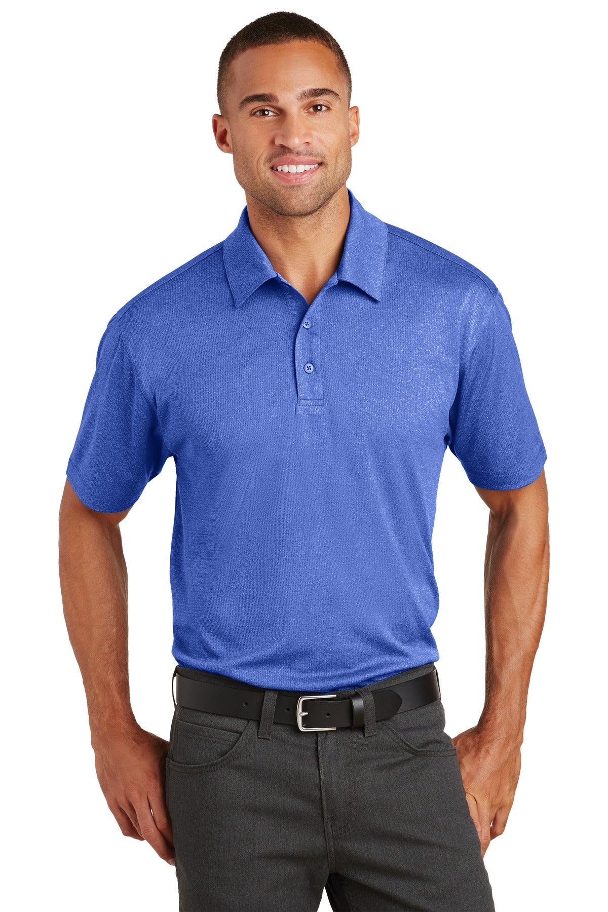 Port Authority Trace Heather Polo. K576 - True Royal Heather
