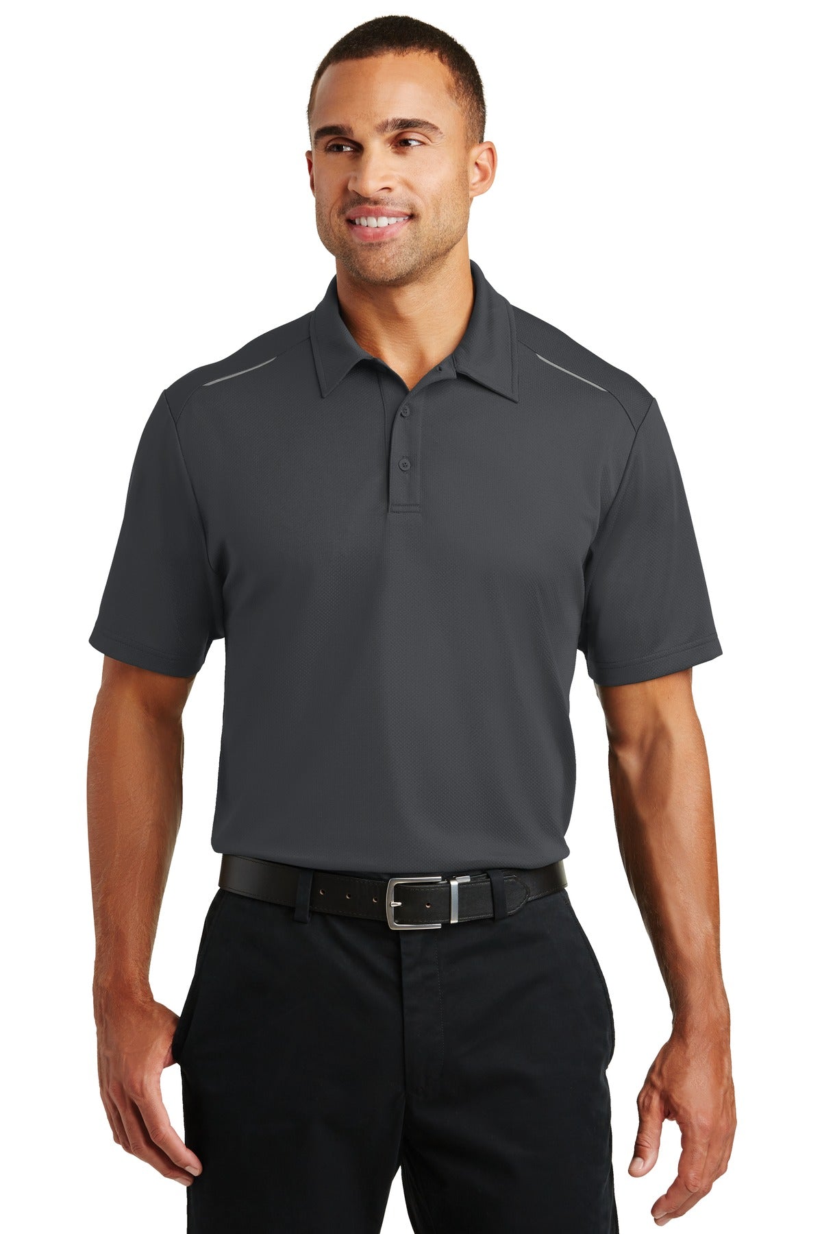 Port Authority Pinpoint Mesh Polo. K580 - Battleship Grey