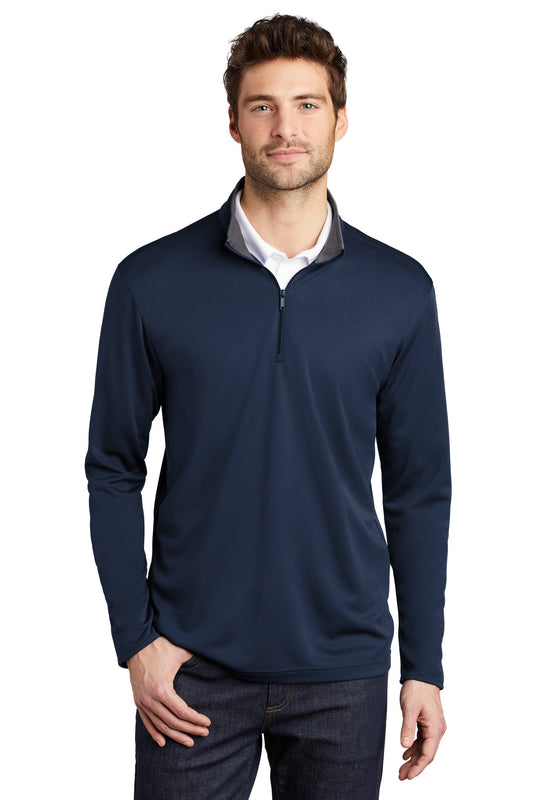 Port Authority  Silk Touch  Performance 1/4-Zip K584 - Navy/ Steel Grey